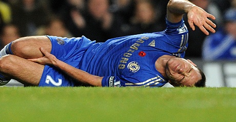 Terry was injured against Liverpool in November.