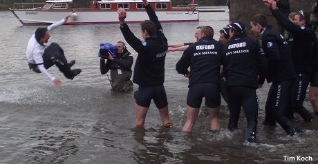 The Oxford team celebrate winning the Boat Race.