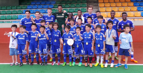 Victorious youngsters from Chelsea's Hong Kong Soccer School