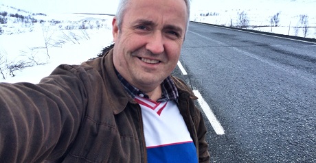 Norwegian fan Allan Klo begins his journey from the Artic to Wembley