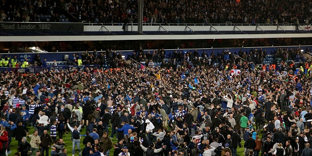 QPR fans celebrate the end of a 28-year wait for a trip to Wembley