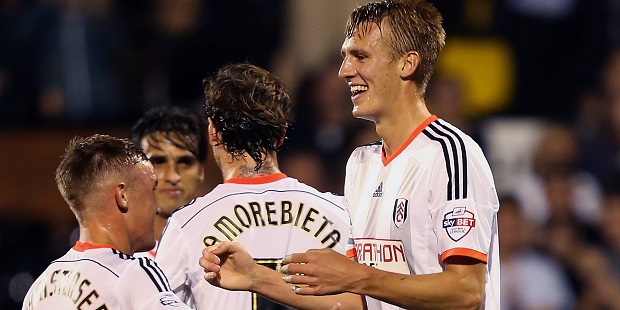 Captain Burn scored Fulham's second goal against Doncaster 