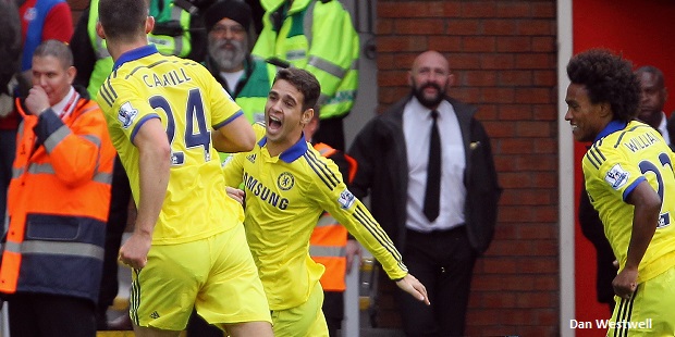Oscar's brilliant free-kick gave Chelsea an early lead