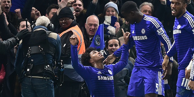 Willian's goal secured victory against Everton at the Bridge