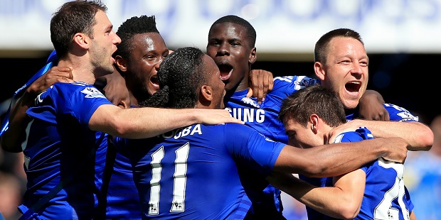 There were jubilant scenes after the final whistle at Stamford Bridge