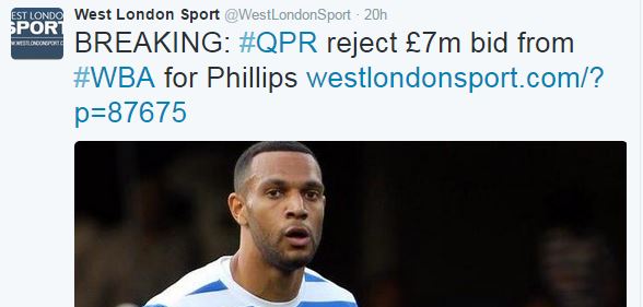 Fans on Twitter react to Rangers rejecting bid for Phillips
