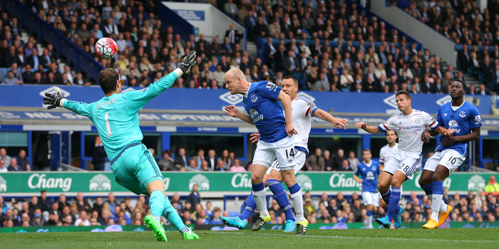 Everton's Steven Naismith scored a hat-trick at Goodison Park