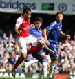 Oscar and Nemanja Matic in action against Arsenal