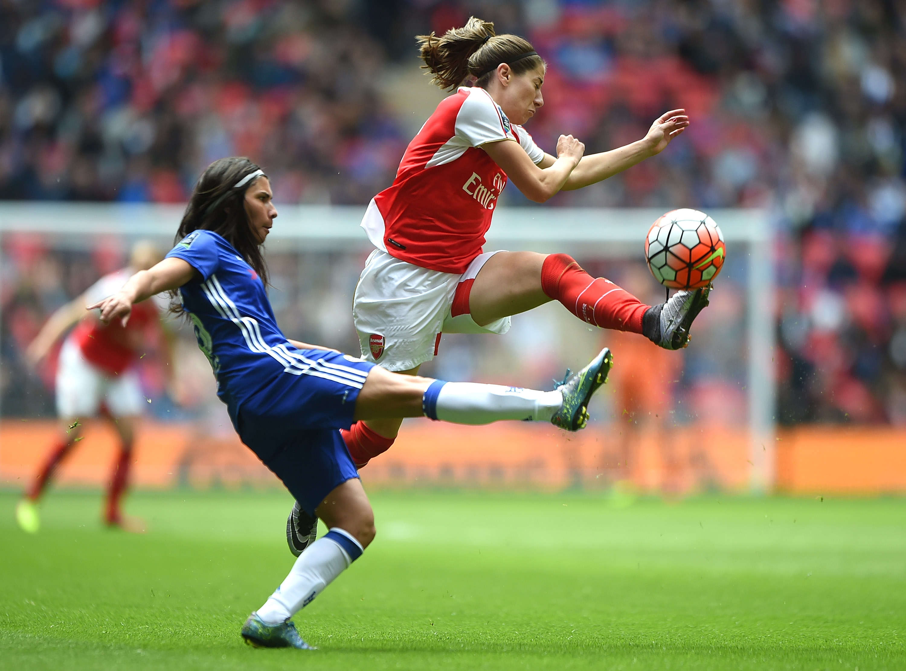 Left-back Ana Borges was given problems by Arsenal