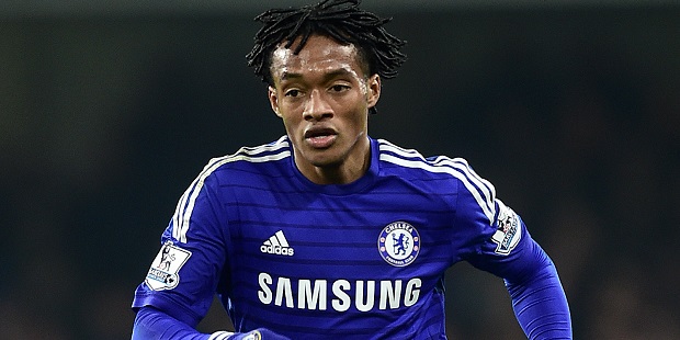 Chelsea's Juan Cuadrado during the Barclays Premier League match at Stamford Bridge, London.